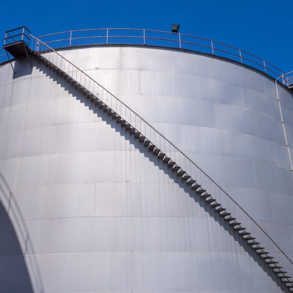 Closeup Molasses Storage Tank.